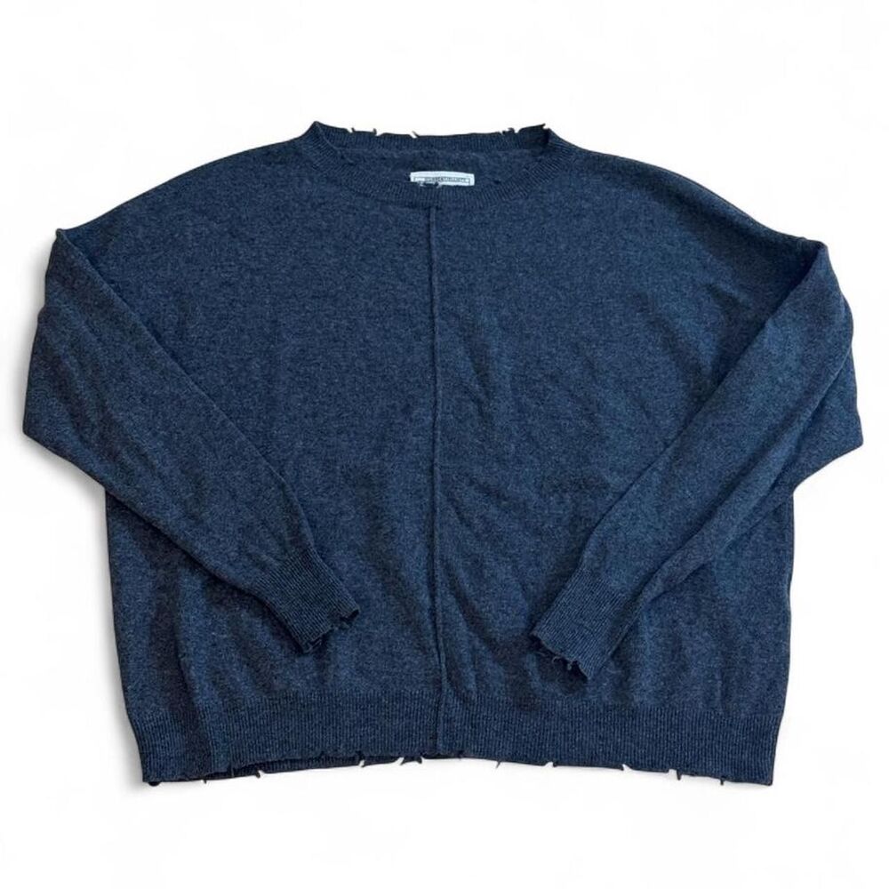 Current/Elliott Distressed Wool Cashmere Sweater – Charcoal Gray – Size 0